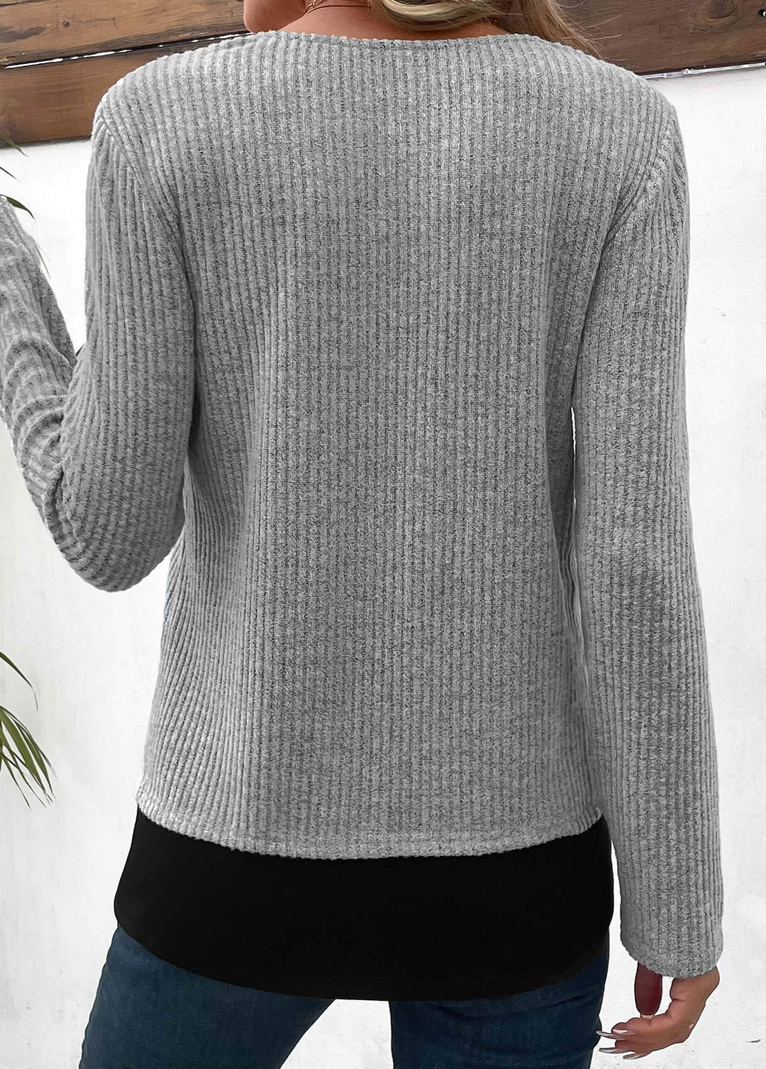 Twinset faux deux pièces gris clair chiné grande taille