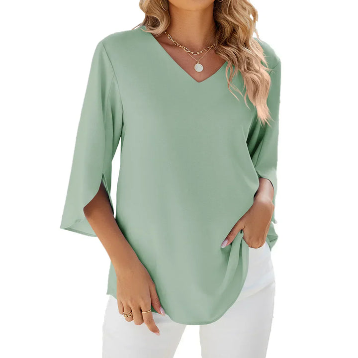 CARA™ | BLUSA LEGGERA CON SCOLLO A V